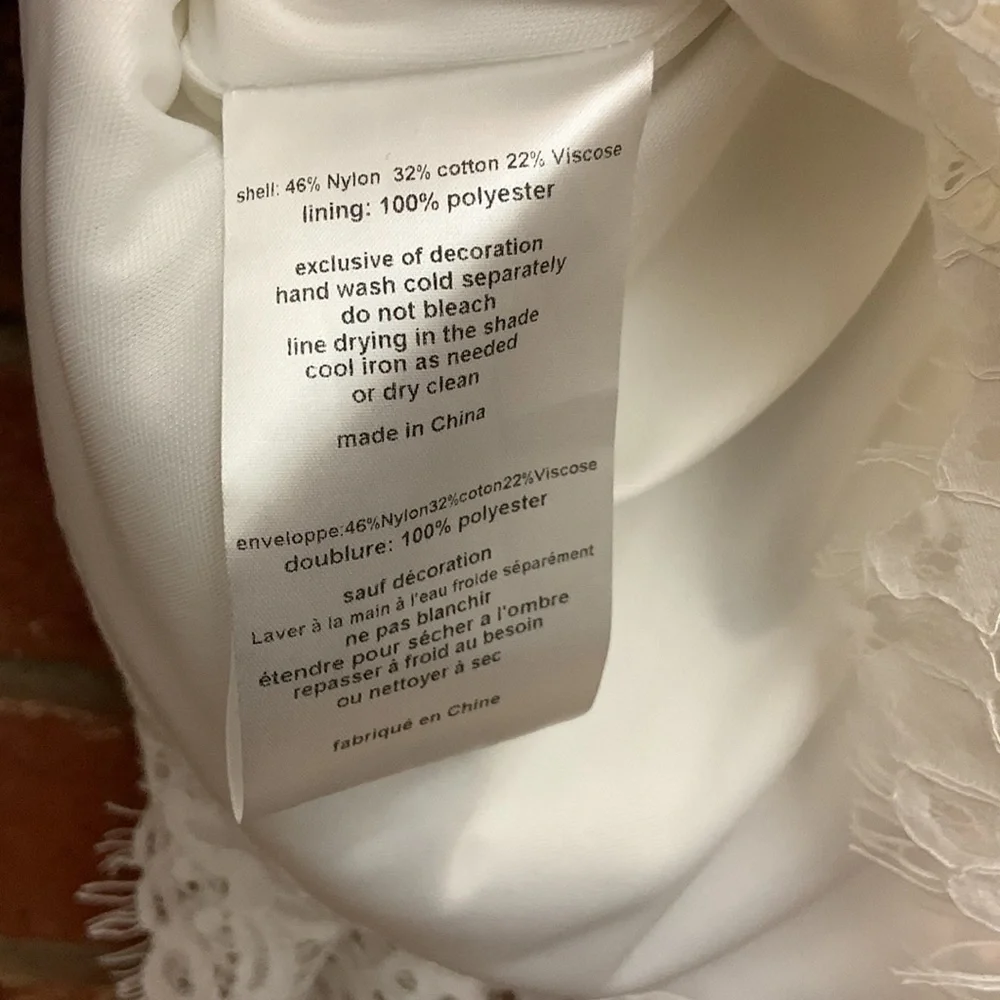 LAST CHANCE! DB Studio White Lace V Neck Bridal Dress - Picture 7 of 11